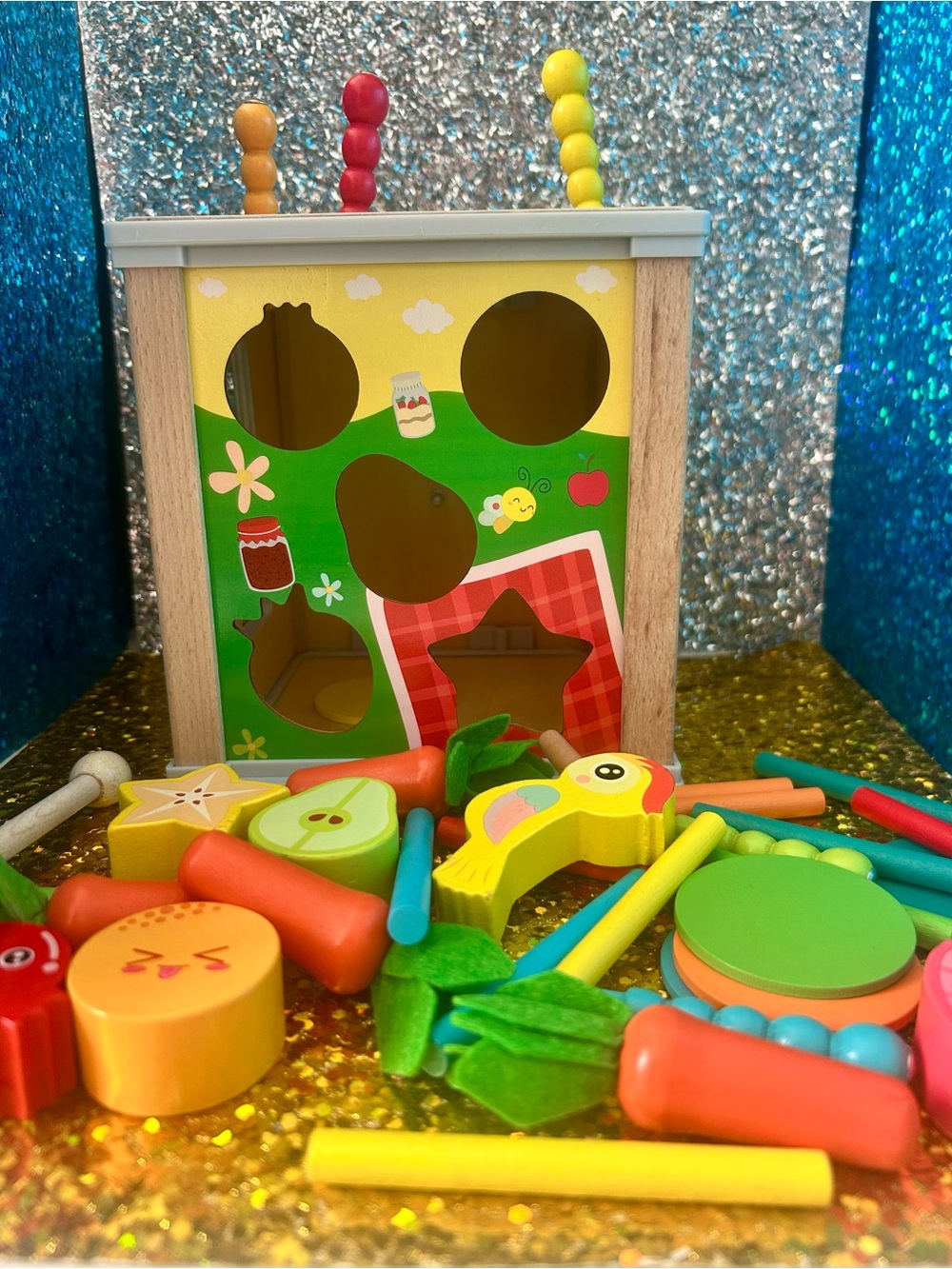 Wooden Multi-Activity Learning Cube with Bead Maze - Multi-Color - Picture 4 of 6